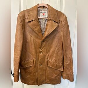 Vintage Field Stream Gordon & Ferguson Co. Leather Coat Jacket Blazer  42 Long